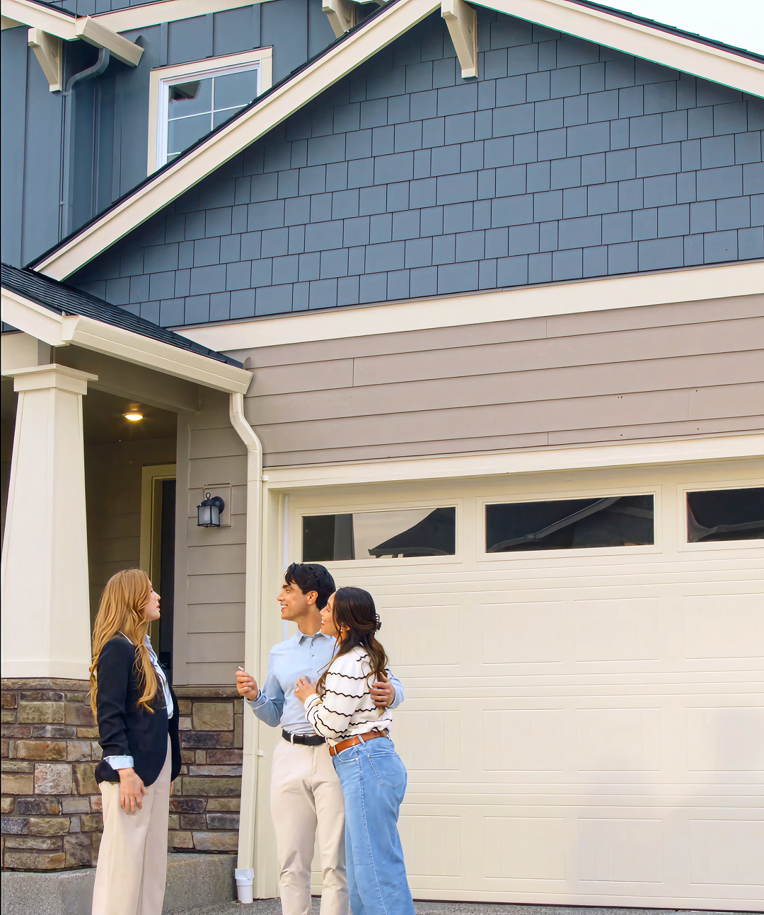 Lennar homeowners outside their new home